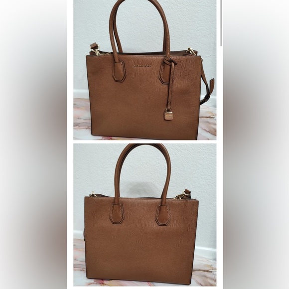 MICHAEL Michael Kors Handbags - Michael Kors Mercer Large Pebbled-Leather Satchel /Tote Bag Luggage 30F6GM9T3L